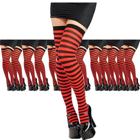 black and red thigh highs|Amazon.com: Red And Black Thigh High Stockings.